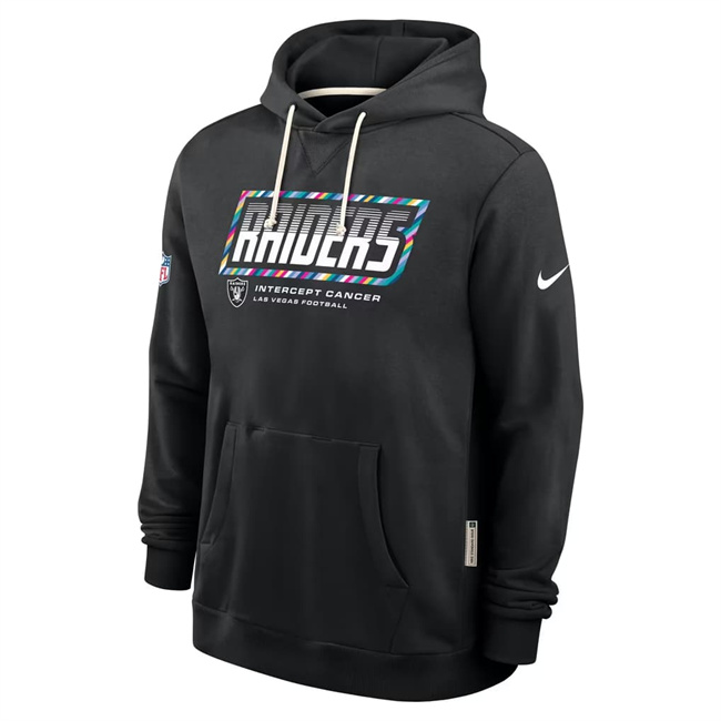 Men's Las Vegas Raiders Black 2026 Crucial Catch Sideline Standard Issue Dri-FIT Pullover Hoodie